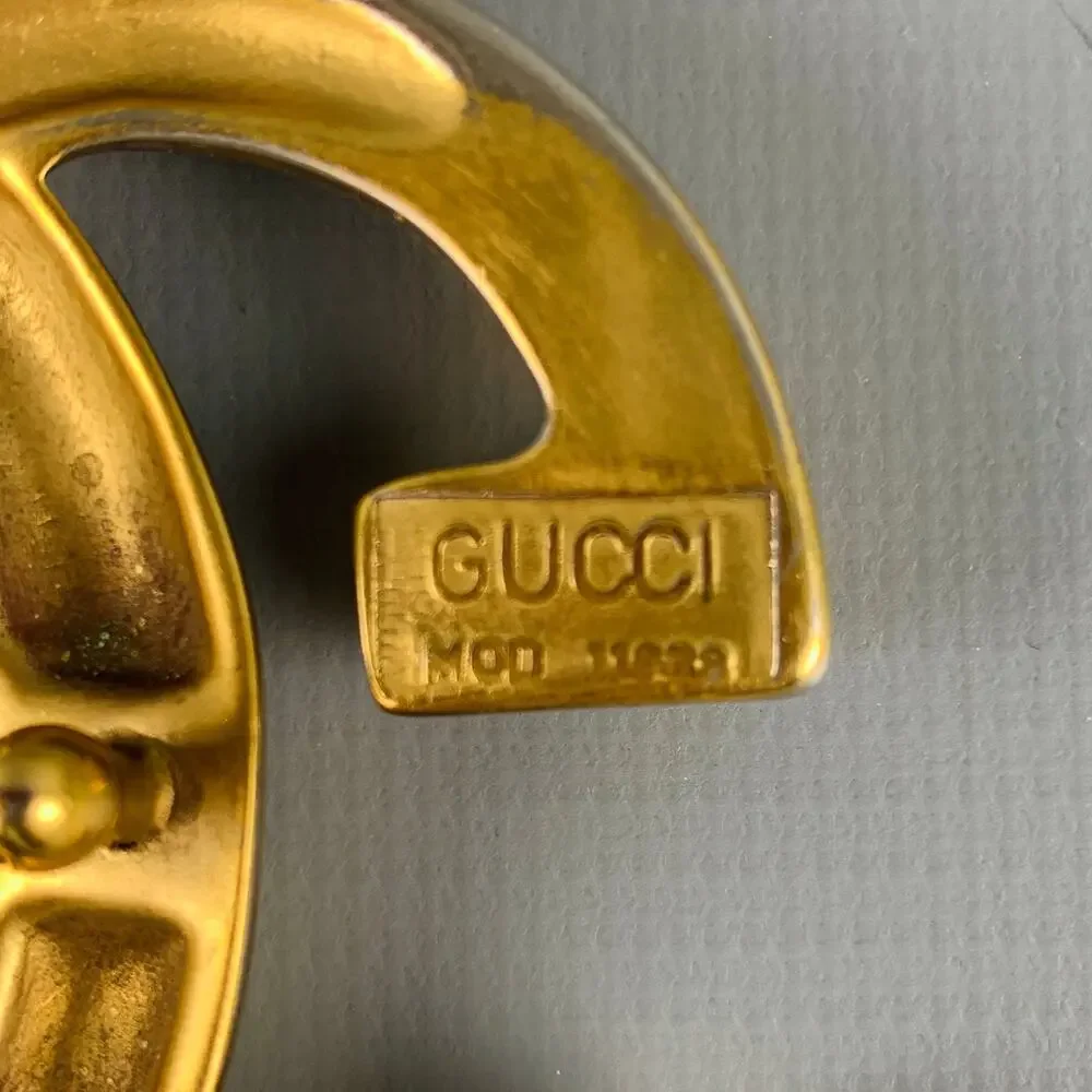 GUCCI Size L Metal GG Monogram Belt Buckle